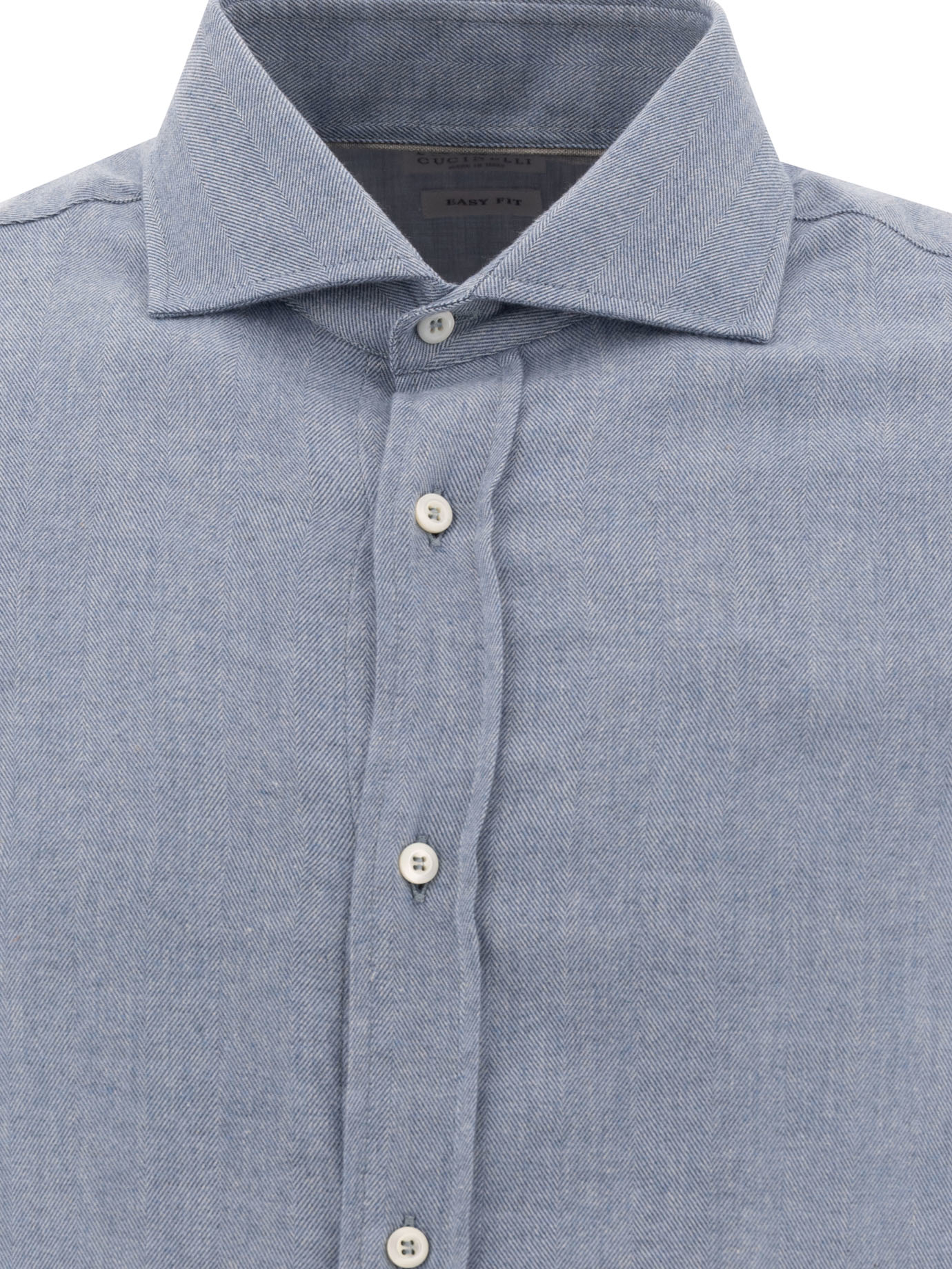 BRUNELLO CUCINELLI Light Blue Cotton-blend shirt